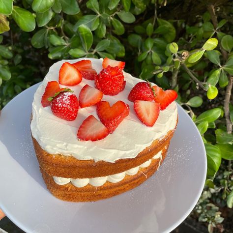 #cake #simple #aesthetic Sponge Cake Aesthetic, Homemade Aesthetic Cake, Fruit Birthday Cake Aesthetic, Aesthetic Fruit Cake, Birthday Cake Slice Aesthetic, Strawberry Cake Slice Aesthetic, Jubilee Cake, Victoria Sponge Cake, Victoria Sponge