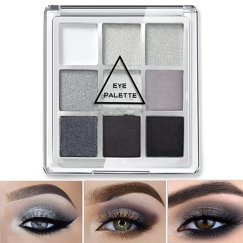 Silver Smokey Eyeshadow, Smokey Eyeshadow Palette, Grey Eyeshadow, Smoky Eyeshadow, Silver Eyeshadow, Cute Eyeshadow Looks, Black Smokey, Makeup Waterproof, Eyeshadow For Brown Eyes