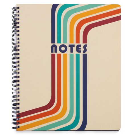 Cute notebooks make even the most mundane tasks a little more exciting. This retro-inspired notebook includes a colorful stripe cover, 160 college-ruled pages, pockets, and a metal spiral that ensures it stays flat when you need to jot something down. Plus, the super cute and vintage-inspired cover is sure to take your work to the next level. 160 college ruled pages Interior pockets Hardcover with metal spiral 11" x 9.25" Retro School Supplies, Retro School, Baby Greeting Cards, Notes Organization, School Notebooks, Beautiful Stationery, Retro Stripes, Polka Dot Design, Cute Notebooks