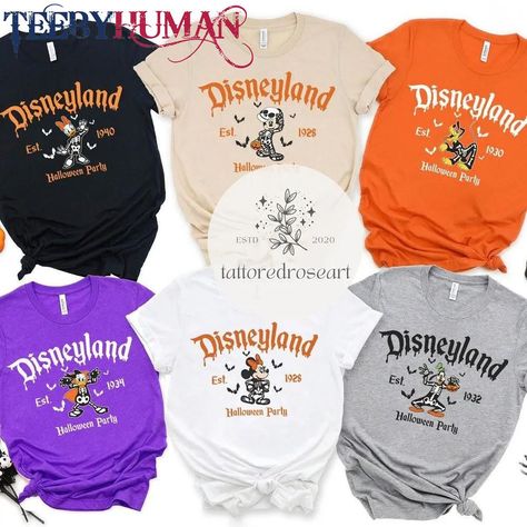 Disney Couple Outfits, Disneyland Family Shirts, Disney Couple, Disney Couple Shirts, Disney Halloween Shirts, Disneyland Halloween, Halloween Family, Halloween Balloons, Disneyland Shirts