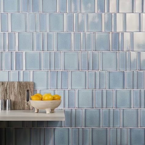 Wave Tile Backsplash, Coastal Tile Backsplash Kitchen, Blue Kitchen Splashback Ideas, Navy Kitchen Backsplash Ideas, Blue Tile Kitchen Backsplash, Kitchen Tile Backsplash Trends 2024, Navy Blue Shower Tile, Colorful Shower Tile, Blue Kitchen Tile Backsplash