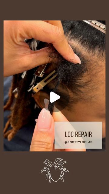 KNOTTY LOC LAB, LLC on Instagram: "Have locs that need some love? We got you! Here is a tutorial on how to crochet loose hair back into the loc🌸🌱 . . . . Loc repair done by Annichia . .  #njlocs #calilocs #bronxlocs#locsnyc#brooklynlocs #locsofinstagram #locjourney #starterlocs #locnation #locrepair #locs #nyc #explore #explorepage" How To Crochet Locs For Beginners, How To Crochet Locs, Loc Tutorials, Loc Repair, Restore Damaged Hair, Lock Repair, Dreadlock Hairstyles For Men, Loose Hair, Starter Locs