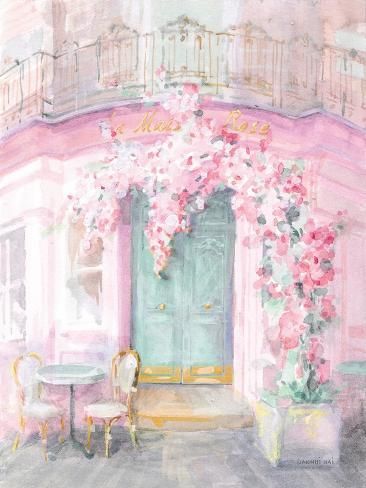 size: 12x9in Art Print: Pastel Paris IV by Danhui Nai : Parisian Apartment, Pink Art, New Wall, Canvas Home, My New Room, Big Canvas Art, Framed Canvas Art, Art Sur Toile, Canvas Print Wall