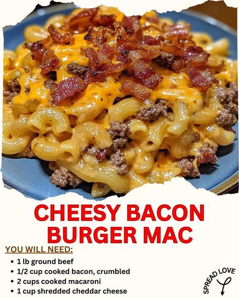 Crenn Recipes Crenn Recipes, Shredded Cheddar Cheese, Bacon Burger, Cheesy Bacon, Cooking Ideas, 2 Cups, Casseroles, Cheddar Cheese, 1 Cup