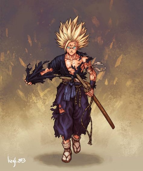 Dragon Ball version samouraï ! Dragon Ball Tattoo, Samurai Artwork, Dragon Ball Super Wallpapers, Dragon Ball Super Art, Dragon Ball Super Goku, Dbz Art, Samurai Art, Dragon Ball Super Manga, Dragon Ball Wallpapers