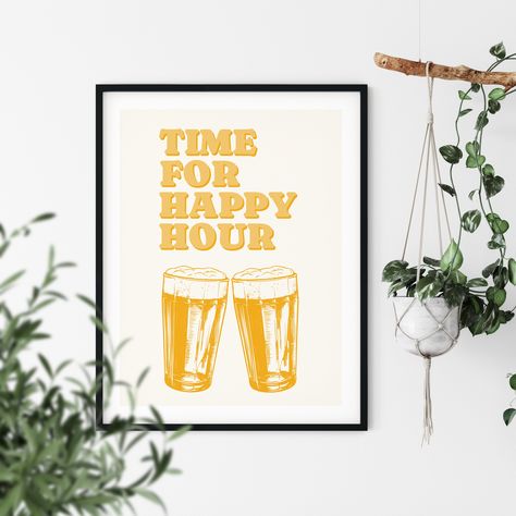 Happy Hour Trendy Print Beer Poster Up North Pure Michigan Vertical Wall Art Brewery Poster Cheers Poster Craft Beer Print Brewery Poster PRINTABLE ART- This is a DIGITAL product (not physical). You will receive a link to download your art after purchasing. These beautiful, originally-designed digital art prints are the perfect way to brighten up a room and add some personality. They reflect a trendy, mid-century, modern, and minimalist style, and make for the perfect decor for entryways, living Cheers Poster, Cheer Posters, Michigan Art, Beer Prints, Beer Art, Beer Poster, Vertical Wall Art, Bar Art, Up North