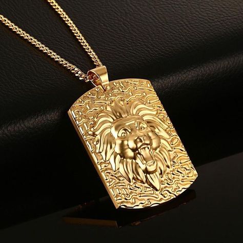 Gents Pendant, Lion Head Jewelry, Gold Pendants For Men, Pendants For Men, Lion Head Necklace, Gold Necklace For Men, Punk Necklace, Multi Necklace, Lion Necklace