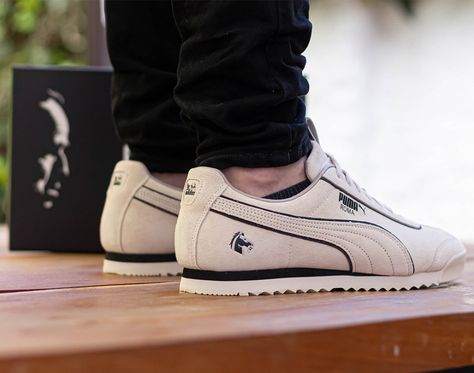 PUMA x The Godfather | Kordon Puma Roma Outfit, Puma Collection, Cortez Shoes, Mens Sport Sneakers, Cool Mens Haircuts, Cute Nike Shoes, Sneakers Puma, Suede Fashion, Puma Sneakers