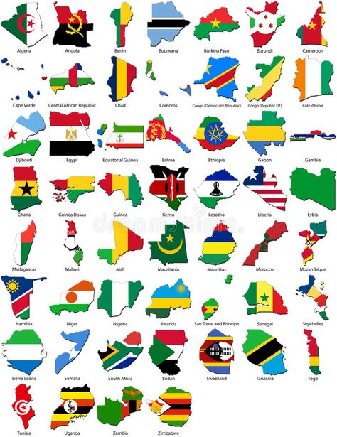 Country Illustration, Flags Europe, World Flags, African Countries, The Shape, Stock Illustration, Globe, Flag