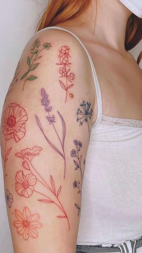 Yin Yang Tattoo, Earthy Tattoos, Yang Tattoo, Party Tattoos, Inspiration Tattoos, Red Tattoos, Tattoo Life, Floral Sleeve, Dope Tattoos