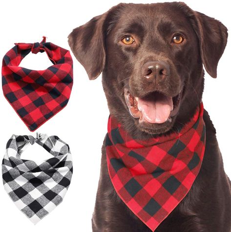 Medium Size Dogs, Christmas Bandana, Collapsible Dog Bowl, Bandana For Dogs, Drool Bibs, Puppy Bandana, Plaid Dog Bandana, Christmas Scarf, Dog Scarf