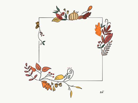 Fall Borders And Frames, Pixel Journal, Bullet Journal Frames, Autumn Bullet Journal, Fall Leaves Drawing, Corner Drawing, Lab Decorations, Specials Board, Autumn Doodles