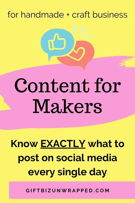 Know exactly what to post on social media every single day! Content ideas created specifically for handmade product makers to attract followers to your website to buy. Social Media Content Plan, Content Plan, Planning Calendar, Social Media Work, Business Social Media, Social Media Planning, Business Content, Just Give Up, Ideal Customer