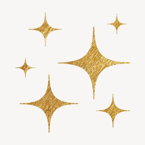 Gold sparkle clipart, metallic effect in aesthetic design vector | premium image by rawpixel.com / Pinn Divine Aesthetic Gold, Gold Stars Aesthetic, Gold Poster Design, Sparkle Sticker, Sparkle Png, Gold Template, 4 Point Star, Gold Vector, Gold Room