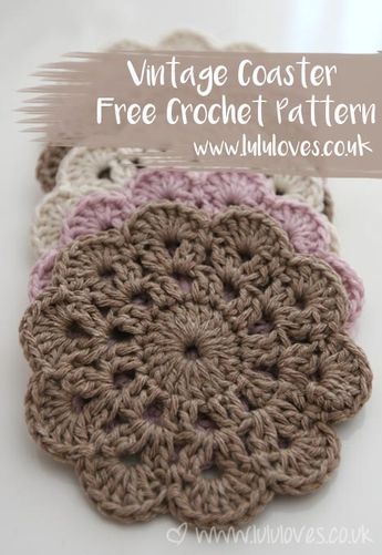 Crocheted Coasters, Crochet Coasters Free Pattern, Free Crochet Doily Patterns, Coaster Pattern, Crochet Coaster, Crochet Coaster Pattern, Crochet Vintage, Crochet Kitchen, Crochet Doily Patterns