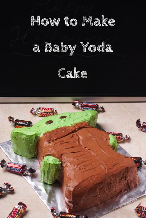 Easy Baby Yoda Cake Tutorial and Chocolate Cake Recipe – Roguish Recipe Kitchen Yoda Cake Tutorial, Star Wars Cake Easy, Baby Yoda Cake, Cake For Halloween, Yoda Cake, Star Wars Birthday Cake, Homemade Chocolate Cake, Store Bought Cake, Star Wars Cake