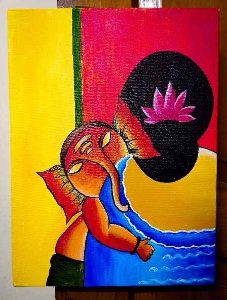 Parvati Painting, Bengali Art, Easy Rangoli Designs Diwali, Ganpati Decoration Design, Diwali Special, Ganesh Ji, Ganpati Decoration, Rangoli Designs Diwali, Ganesha Painting