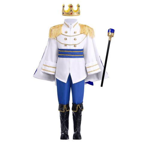 PRICES MAY VARY. Polyester Imported Hand Wash Only BOY PRINCE CHARMING COSTUME --- Kids boys prince charming costume outfit Halloween Carnival party cosplay, stylish prince uniform gold embroidered jacket suit formal pageant clothing. Prince charming costume prince dress up medieval royal prince outfit costume for toddler kids boys. This outfit will have your child look like a true Prince! It will take boys back to the renaissance era to rule the land far and wide during dress up play PRINCE COS Royal Prince Outfit, Prince Dress Up, Prince Outfit, Prince Charming Costume, Up Halloween Costumes, Prince Costume, Prince Clothes, Carnival Dress