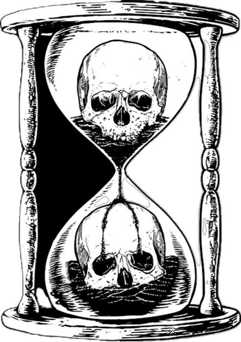 Memento Mori Illustration, Memento Mori Tattoo, Hourglass Tattoo, Sand Clock, Unus Annus, Flash Tattoo Designs, Momento Mori, Flash Art, Memento Mori