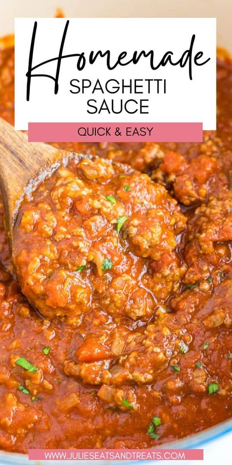 Quick Spaghetti Sauce, Homemade Spaghetti Sauce Easy, Homemade Spaghetti Sauce Recipe, Spaghetti Meat Sauce, Pasta Sauce Homemade, Spaghetti Sauce Recipe, Easy Pasta Dinner, Homemade Spaghetti Sauce, Easy Spaghetti