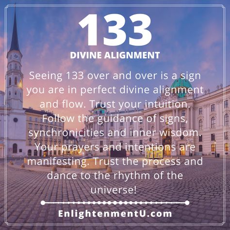 Seeing 133 over and over is a sign you are in perfect divine alignment and flow. Trust your intuition. Follow the guidance of signs, synchronicities and inner wisdom. Your prayers and intentions are manifesting. Trust the process and dance to the rhythm of the universe! 133 Angel Number Meaning, 133 Angel Number, Random Messages, Cosmic Magic, Signs From Heaven, Angel Number Meaning, Angel Number Meanings, Angel Guidance, Important Message