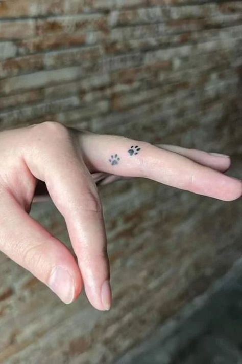 Finger Tattoo Idea, Scratch Tattoo, Pawprint Tattoo, Small Finger Tattoos, Finger Tattoo For Women, Finger Tats, Ankle Tattoos For Women, Money Tattoo, Paw Tattoo