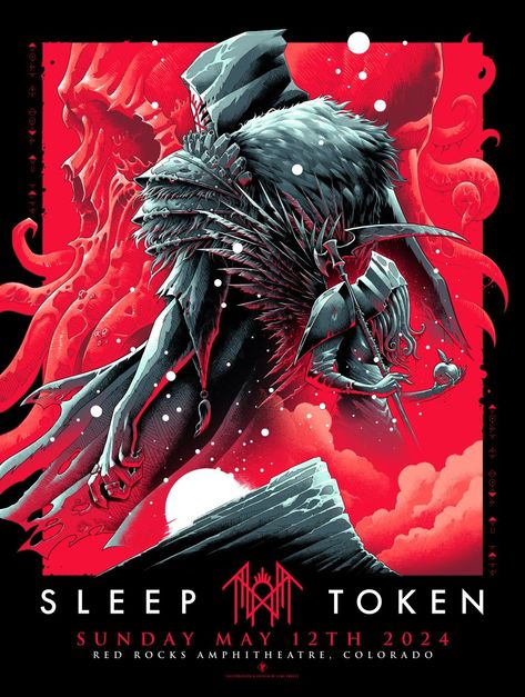 Luke Preece Art, Zombie Army, I Love Sleep, Red Rock Amphitheatre, Sleep Token, Silly Songs, Screen Print Poster, Band Wallpapers, Red Rocks