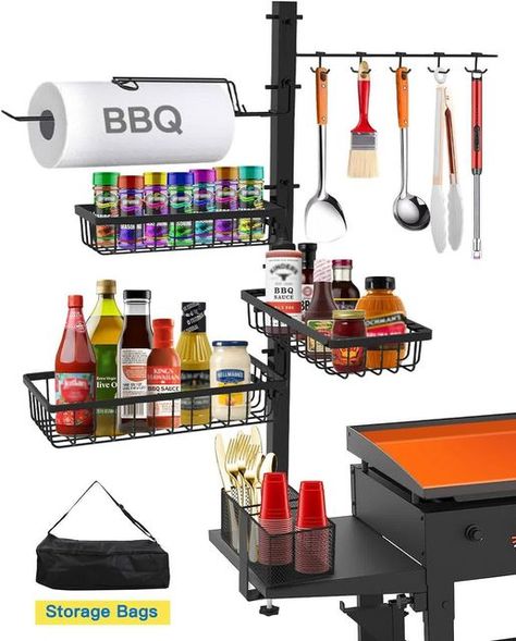 Grill Caddy, Griddle Accessories, Blackstone Grill, Condiment Caddy, Grill Rack, Accessories Organizer, Blackstone Griddle, Barbecue Tools, Stainless Steel Grill