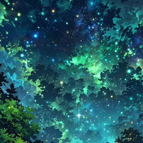 Field At Night, Discord Themes, Beautiful Field, Flower Field, Green Aesthetic, Firefly, Phone Wallpapers, Studio Ghibli, Art Day