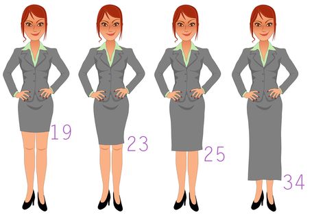 Skirt Length Illustration Skirt Lengths Chart, Pear Shaped Outfits, Skirt Lengths, Wardrobe List, Formal Parties, Skirt Measurements, Feminine Details, Fashion Vocabulary, Older Women Fashion