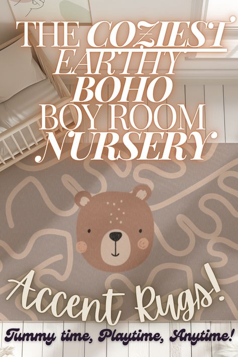 Create an rustic and adventerous space for your little one with our baby bear accent Rug. Perfectly crafted for a woodsy forest-themed nursery or a wild boho-inspired kids room, this woodland-themed playmat is a must-have for any stylish home. This carpet's cozy and natural tones make it an ideal addition to both boys' and girls' rooms, blending seamlessly with your existing decor to ensure a timeless design! Kids Room Carpet, Woodland Themed Nursery, Kid's Playroom, Neutral Nursery Decor, Kid Room Carpet, Woodland Nursery Theme, Classroom Teacher, Girls Rooms, Nursery Decor Neutral