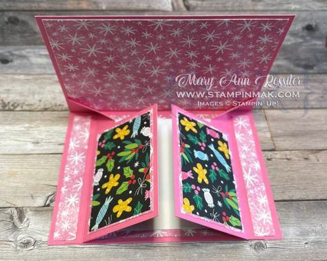 Dual Pop Up Card, Pop Up Card Templates, Card Sketches Templates, Fancy Fold Card Tutorials, Gatefold Cards, Fun Cards, Flip Cards, Mary Ann, Fancy Fold Cards