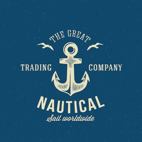 Typeface Poster, Nautical Logo, Boat Illustration, Nautical Signs, Nautical Colors, Monochrome Illustration, Ship Logo, Art Deco Pattern, Badge Logo