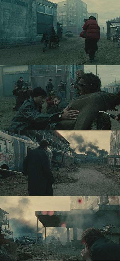 Children of Men (2006). Cinematography by Emmanuel Lubezki. Children Of Men Movie, Movie Cinematography, Film Composition, Francis Wolff, Cinematography Composition, Cinematography Lighting, Colour Grading, Filmmaking Cinematography, Children Of Men