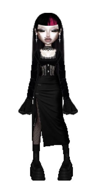 #fashion #goth Goth Disney Outfits, Goth Bitmoji, Goth Everskies, Simple Church Outfits, Simple Goth Outfit, Goth Bratz, Mall Goth Fashion, Goth Girl Outfits, Dolls Aesthetic