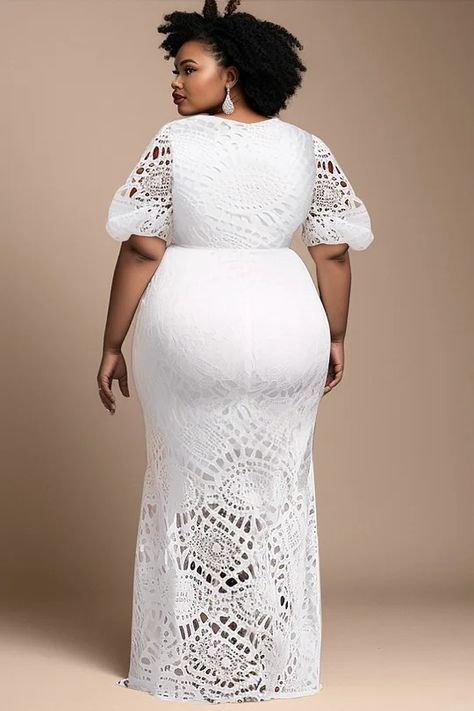 Plus Size Dresses for Women | Xpluswear White Gowns Elegant Classy Plus Size, Plus Size White Dresses Long, Plus Size White Lace Dress, Whit Dress Plus Size, White Lace Maxi Dress Plus Size, Party Dress Classy Elegant, Hair Rack, Lace Dress Styles Ghana, White Cotton Lace Dress