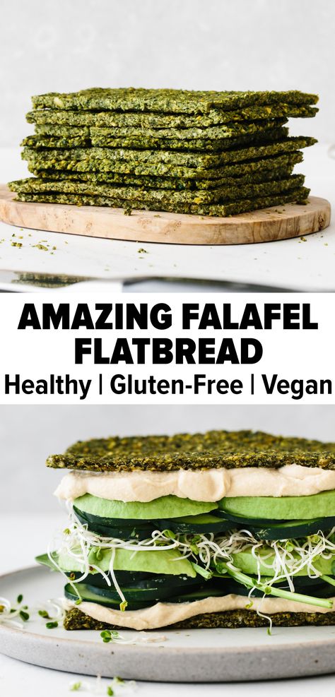 Falafel Flatbread, Healthy Flatbread, Resep Vegan, Vegan Falafel, Vegan Flatbread, Spring Meals, Mediterranean Flavors, Flatbread Recipe, Falafel Recipe