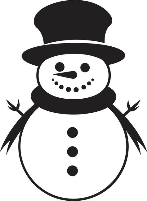 Happy snowman on a colored background Peeking Snowman, Snowman Outline Printable, Snowman Silhouette, Snowman Illustration Design, Snowman Clipart Black And White, Snowman Outline, Snowman Vector, Happy Snowman, Background Background