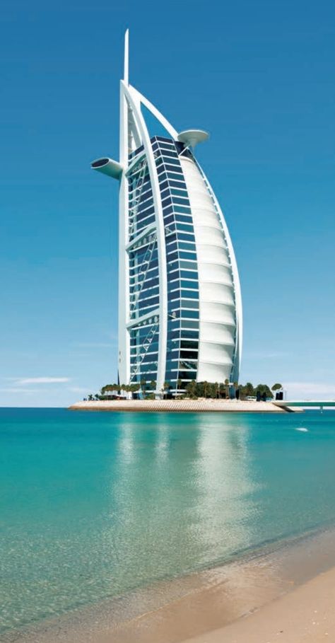 Tom Wright/Atkins, Burj Al Arab hotel,  Dubai in 1994 Tom Wright, Burj Al Arab, Dubai Hotel, Architectural Styles, Dont Touch My Phone Wallpapers, Architecture Fashion, Phone Wallpapers, Luxury Hotel