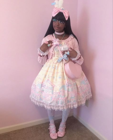 Anything Pink, Happy Bunny, Lolita Outfits, Have Courage And Be Kind, Sweet Lolita, J Fashion, Harajuku Fashion, Kawaii Clothes, Lolita Dress