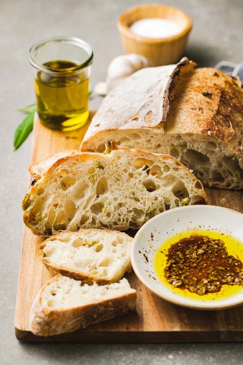 Olive Bread Recipe, Olive Loaf, Olive Magazine, Sourdough Recipe, Swirl Bread, Olive Bread, Sourdough Pizza, Bread Serving, Cinnamon Raisin