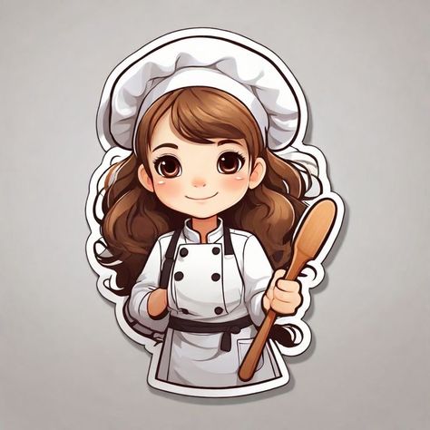 Cooking Stickers Printable, Chef Sticker, Cartoon Chef, Baking Logo Design, Food Logo Design Inspiration, Chef Logo, Airplane Wallpaper, Children's Comics, Cake Logo Design