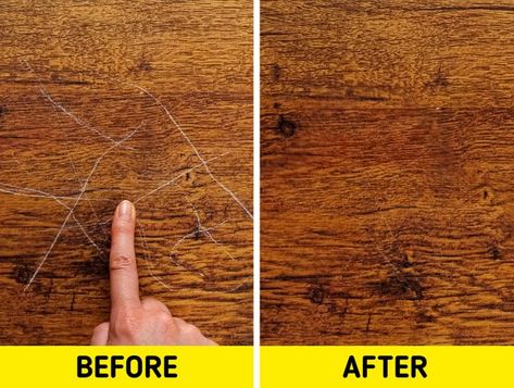 How to Remove Scratches, Dents, and Stains From Wood / 5-Minute Crafts Scratched Wood, How To Remove Glue, Tables And Chairs, Wood Spoon, Raw Wood, Wood Work, Furniture Pieces, Cherry Wood, 5 Minute Crafts