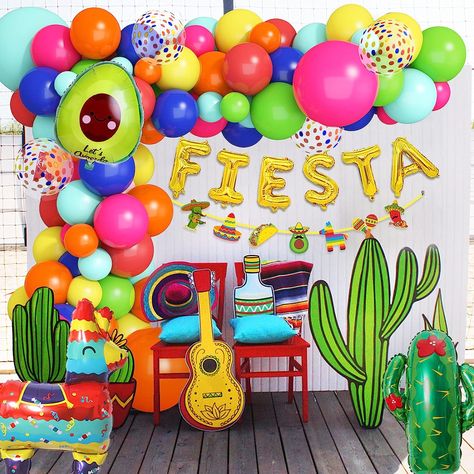 115Pcs Fiesta Balloon Garland Arch Kit Fiesta Party Banner Cactus Llama Avocado Foil Balloons Cinco De Mayo Taco Coco Baby Shower Birthday Carnival Party Decor Fiesta Balloon Garland, Cinco Party, Coco Baby, Birthday Carnival, Mexican Party Decorations, Fiesta Party Decorations, Garland Arch, Mexican Party, Arch Kit