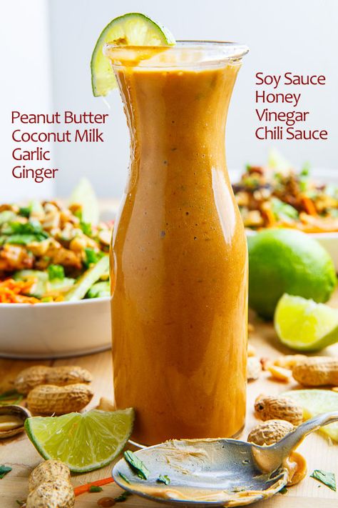 Thai Peanut Dressing Thai Peanut Dressing, Peanut Dressing, Salad Dressing Recipes Homemade, Thai Peanut, Homemade Salads, Homemade Salad Dressing, Tapenade, Homemade Sauce, Salad Dressing Recipes