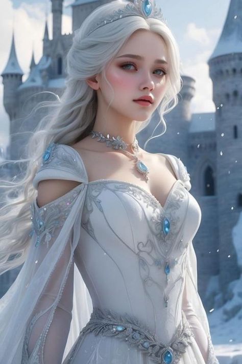 #wallpaper Queen Dress Royal Fantasy, Royal Gowns, Mystical Creature, Ice Girls, Winter Princess, Queen Anime, Ice Dresses, Snow Princess, Fantasy Princess