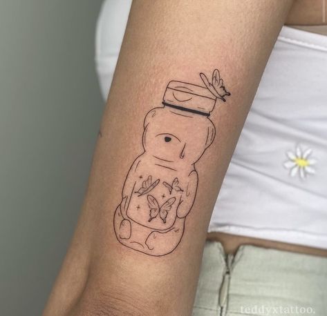 Honey Bear Tattoo, Apollo Tattoo, Feminine Skull Tattoos, Small Chest Tattoos, Light Tattoo, Movie Tattoos, Rabbit Tattoos, Tasteful Tattoos, Cute Little Tattoos