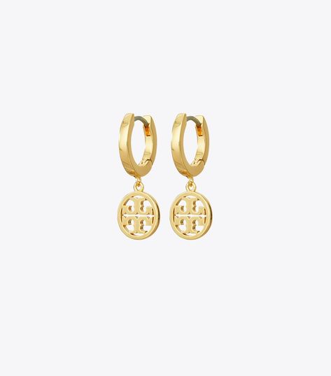 Miller Huggie Hoop Earring: Women's Designer Earrings | Tory Burch Tory Burch Earrings, Preppy Jewelry, Jewelry Accessories Ideas, Girly Accessories, Stacked Jewelry, Jewelry Lookbook, Tory Burch Miller, Trendy Earrings, Huggie Hoop Earrings