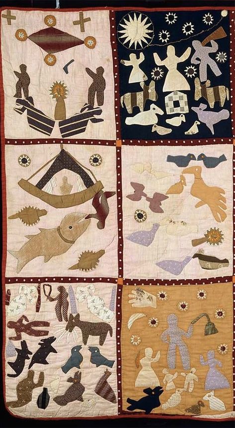 Folk Art Quilt, Harriet Powers, Medieval Quilt, Folk Quilt, Cultural Textile Art, Harriet Powers Quilt, Colonial Lady Quilt Pattern, 19th Century Quilts, Farm And Folk Quilt