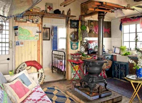 Rustic Beach Shack with Old Wood Stove: http://beachblissliving.com/shabby-chic-rustic-beach-cottage-shack/ Shack House, Rustic Beach House, Shabby Chic Beach, Cottage Shabby Chic, Tropical Home Decor, Jig Saw, Style Cottage, Beach Shack, Beach Cottage Decor